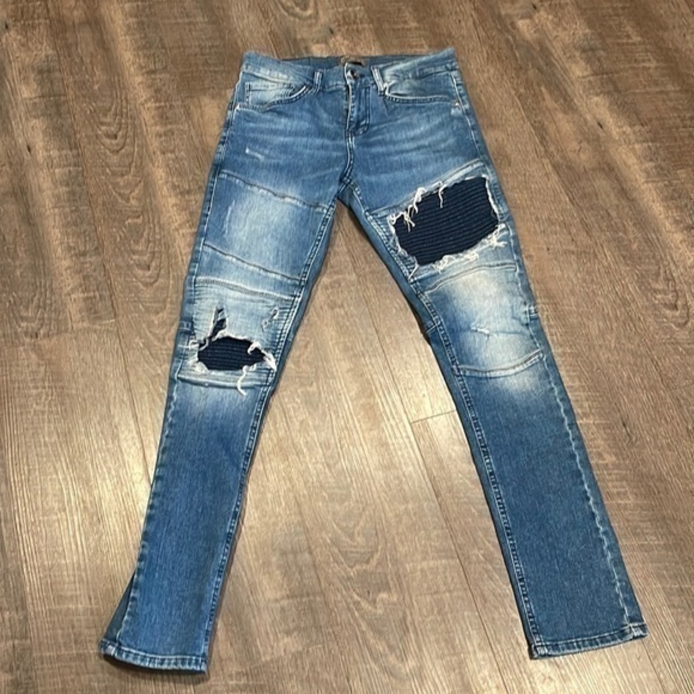 Zara Man patches moto pants